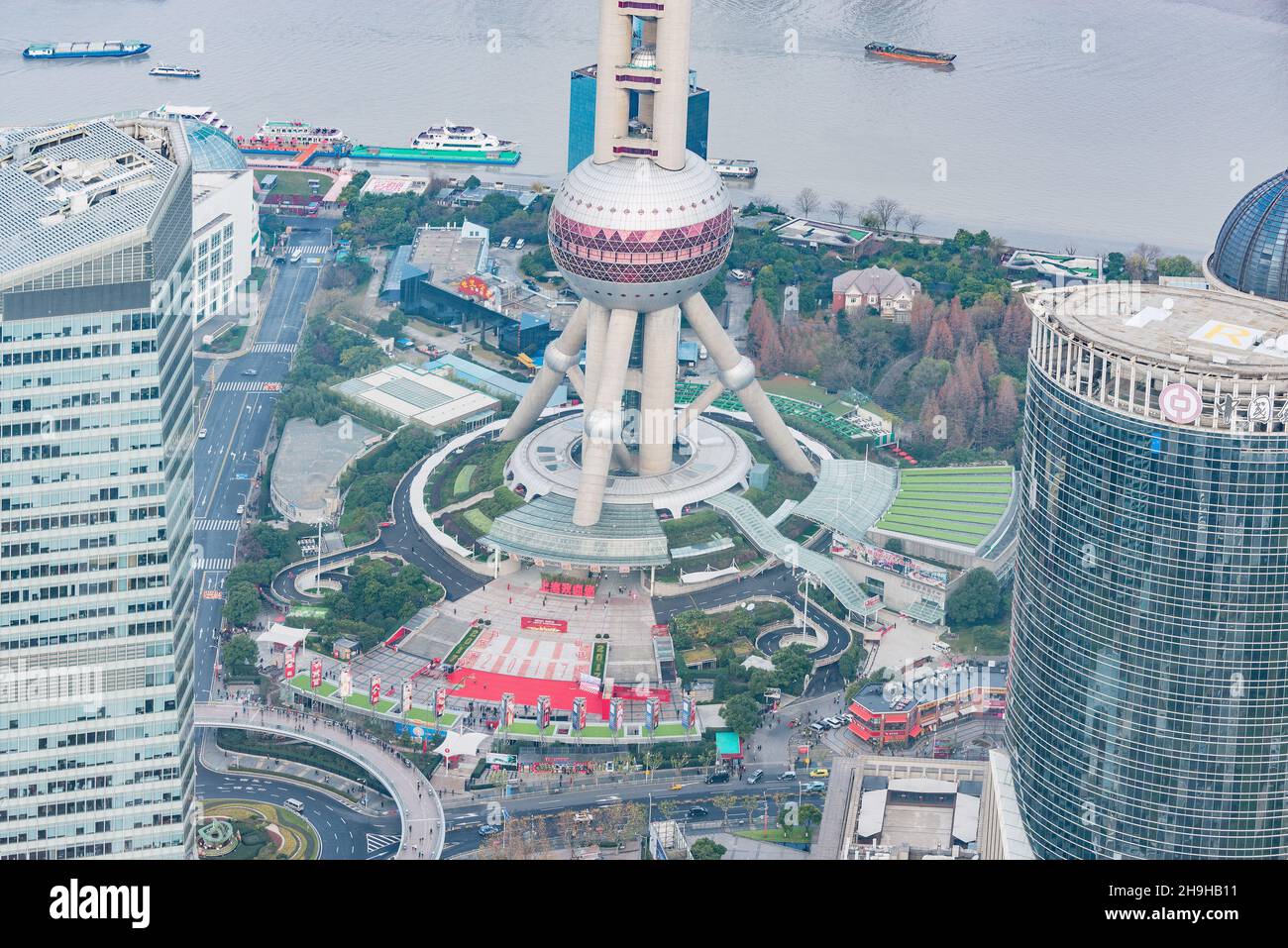 Shanghai aerial skyline 2017 hi-res stock photography and images - Alamy
