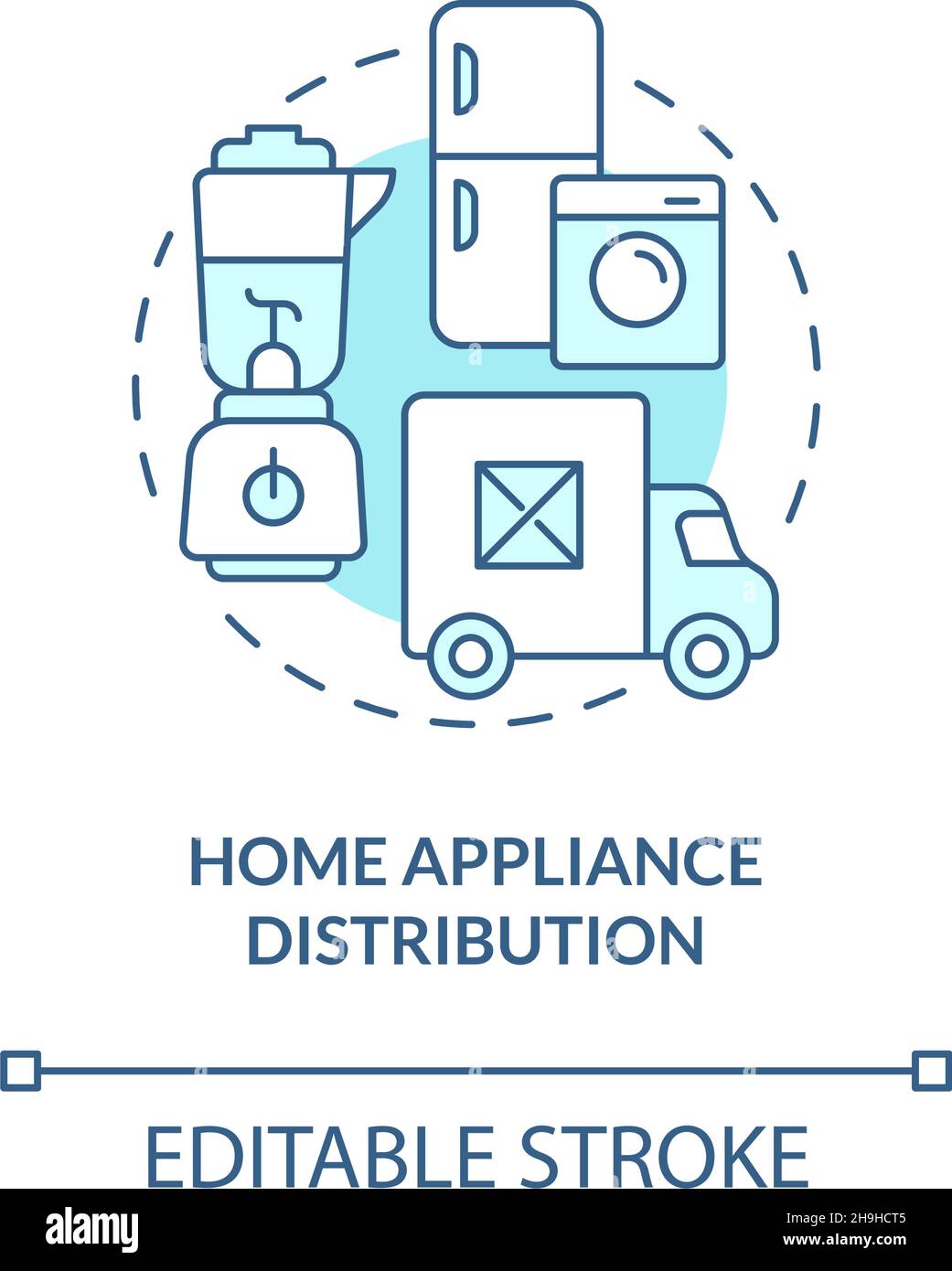 Home appliance distribution turquoise blue concept icon Stock Vector Image & Art Alamy