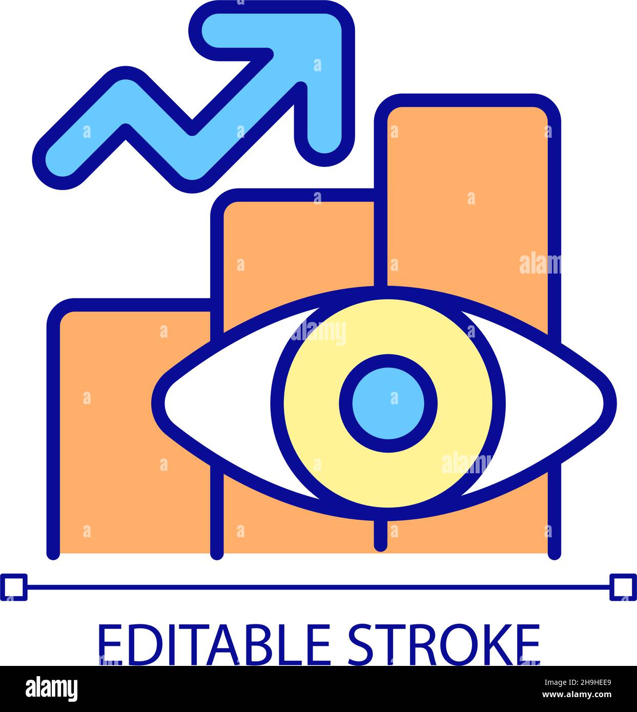 Eyesight improvement RGB color icon Stock Vector