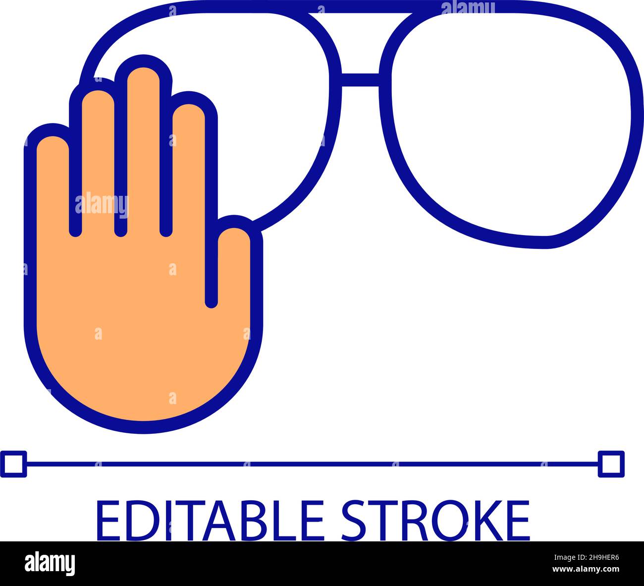 Glasses not allowed RGB color icon Stock Vector