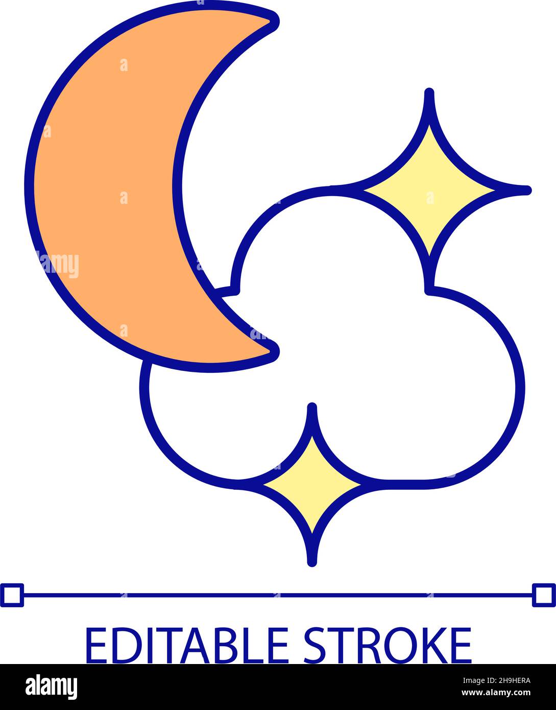 Nighttime RGB color icon Stock Vector