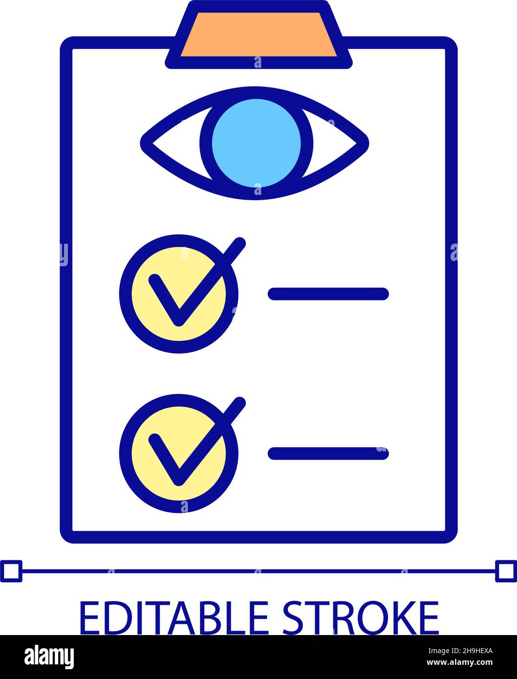 Eyesight check RGB color icon Stock Vector