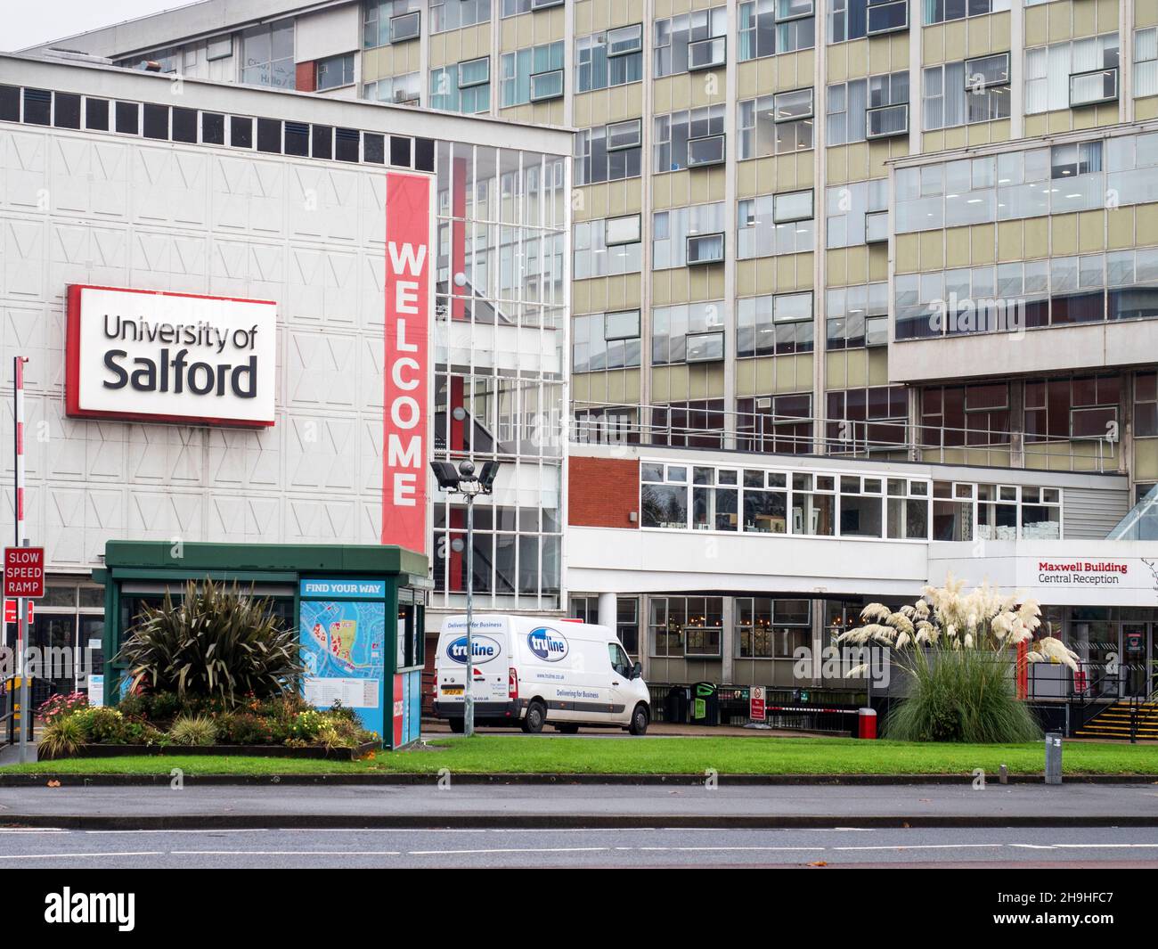 Salford Business School Maxwell Hall and Maxwell Building at the University of Salford Salford Greater Manchester England Stock Photo