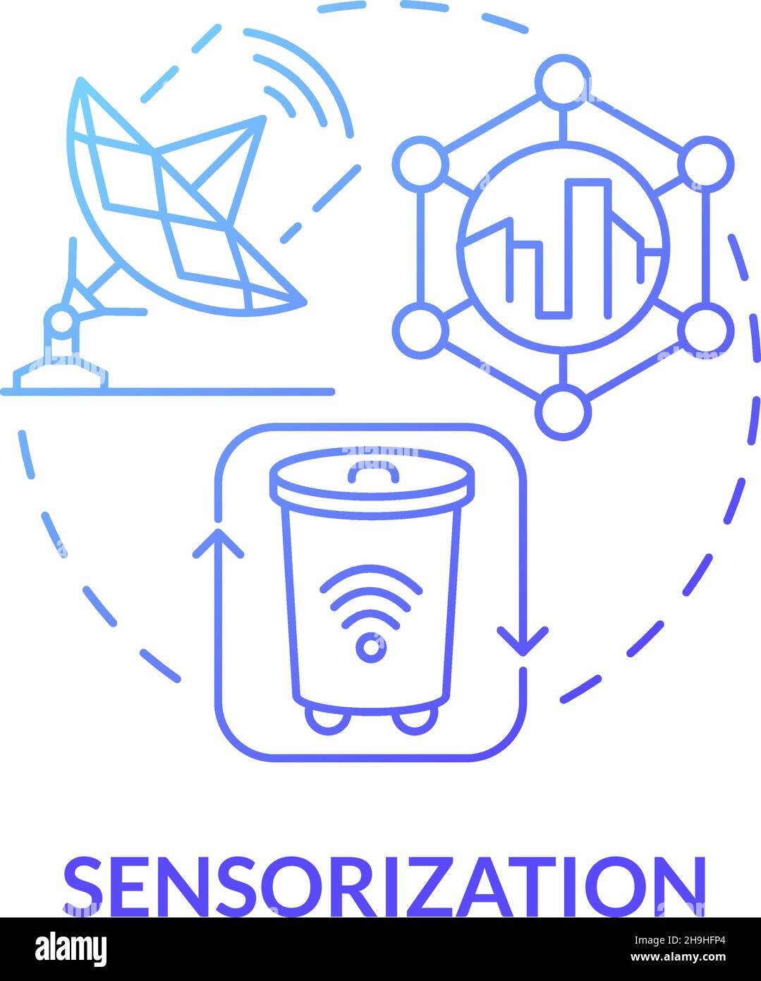 Sensorization blue gradient concept icon Stock Vector