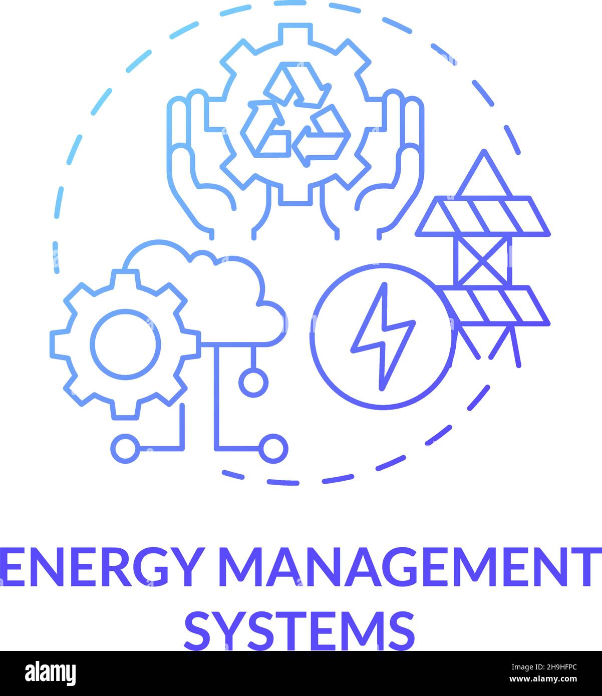 Energy management systems blue gradient concept icon Stock Vector Image