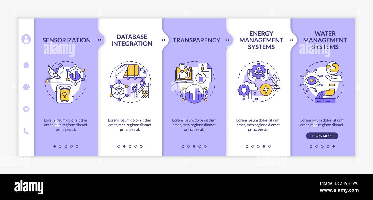 Urban infrastructure digital management onboarding vector template Stock Vector