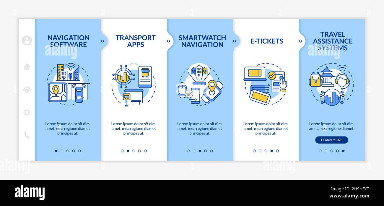 Public transport service digitalization onboarding vector template Stock Vector