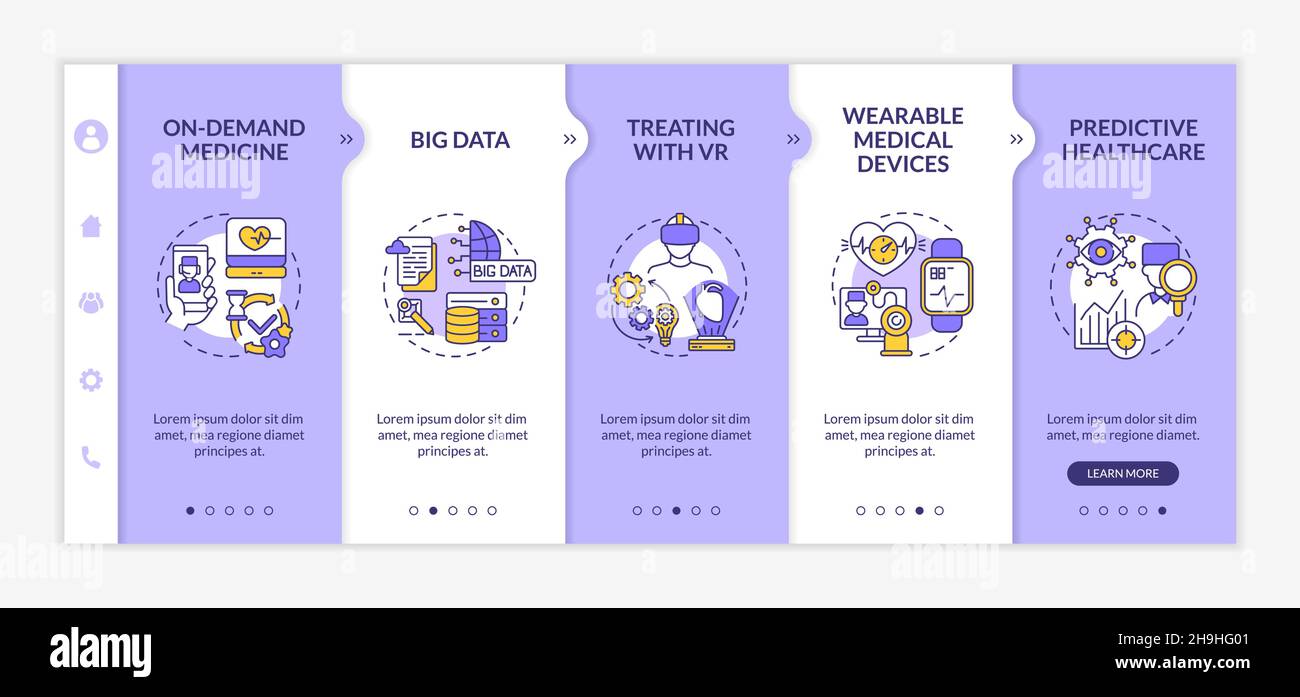 Healthcare system digitalization onboarding vector template Stock Vector