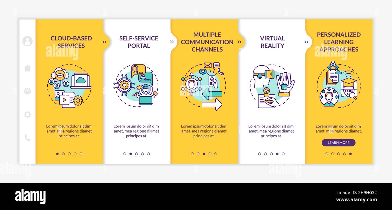 Digitalization of education system onboarding vector template Stock Vector
