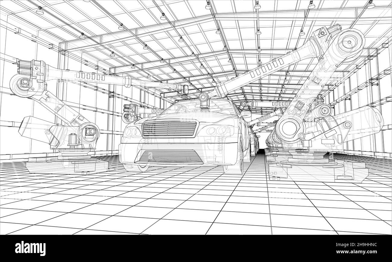 Assembly Of Motor Vehicle 3d Illustration Stock Photo Alamy