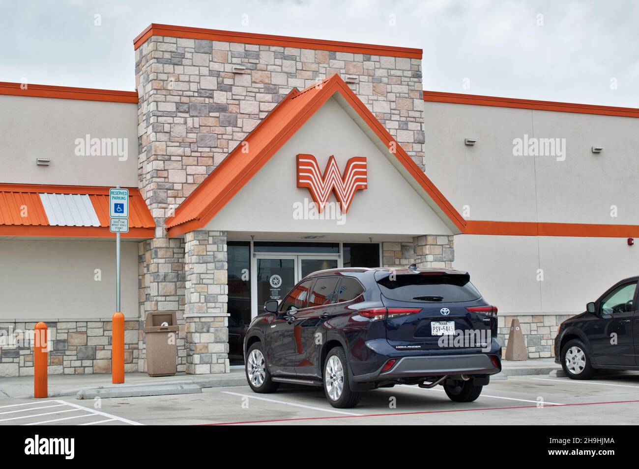 Houston, Texas USA 12052021 Whataburger restaurant building exterior