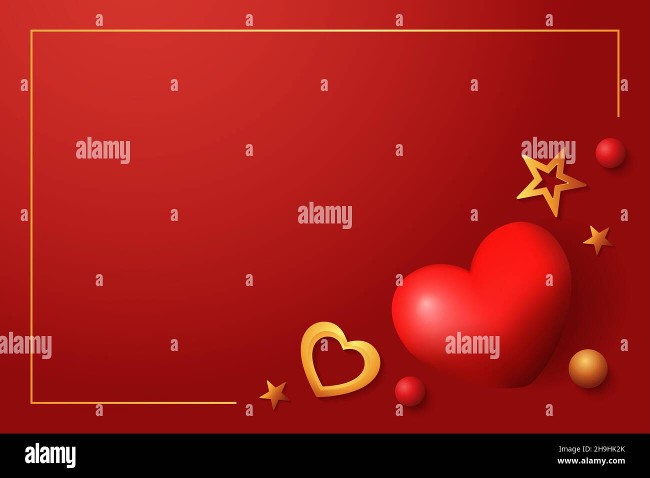 happy valentine's day banner design. top view. vector illustration ...