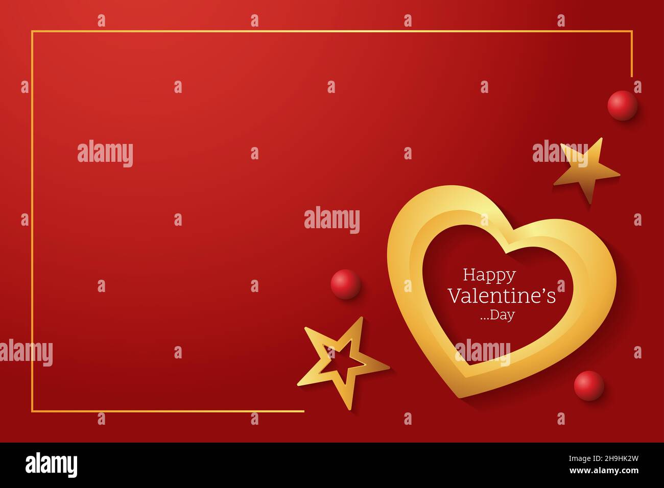 happy valentine's day banner design. top view. vector illustration ...
