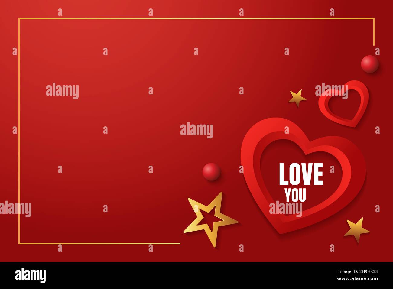 happy valentine's day banner design. top view. vector illustration ...