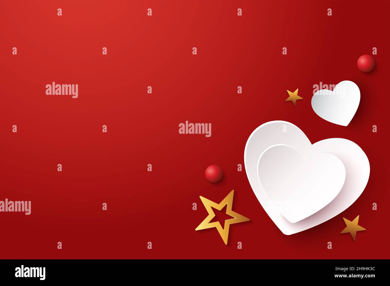 happy valentine's day banner design. top view. vector illustration ...