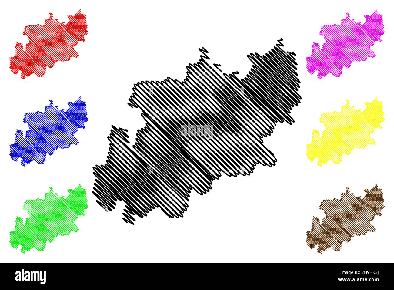 Jhajjar district (Haryana State, Republic of India) map vector