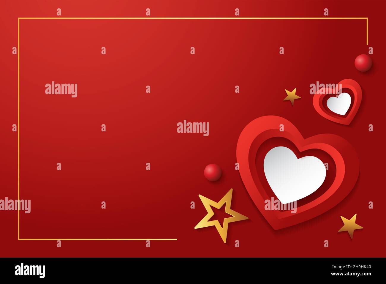 happy valentine's day banner design. top view. vector illustration ...