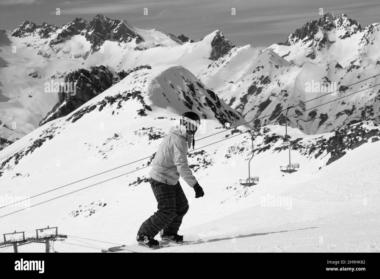 Old chair lift ski resort Black and White Stock Photos & Images - Alamy