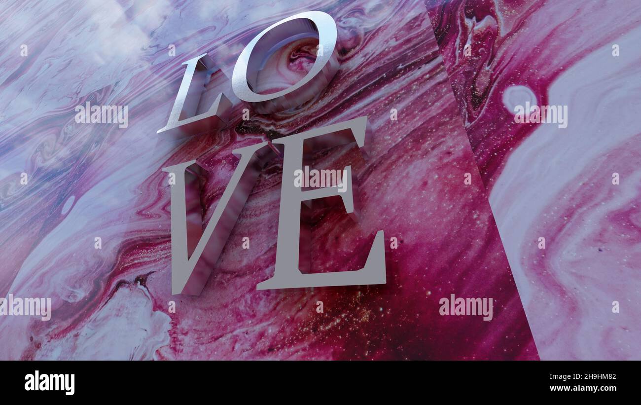 Love sign steel with solid background Stock Photo - Alamy