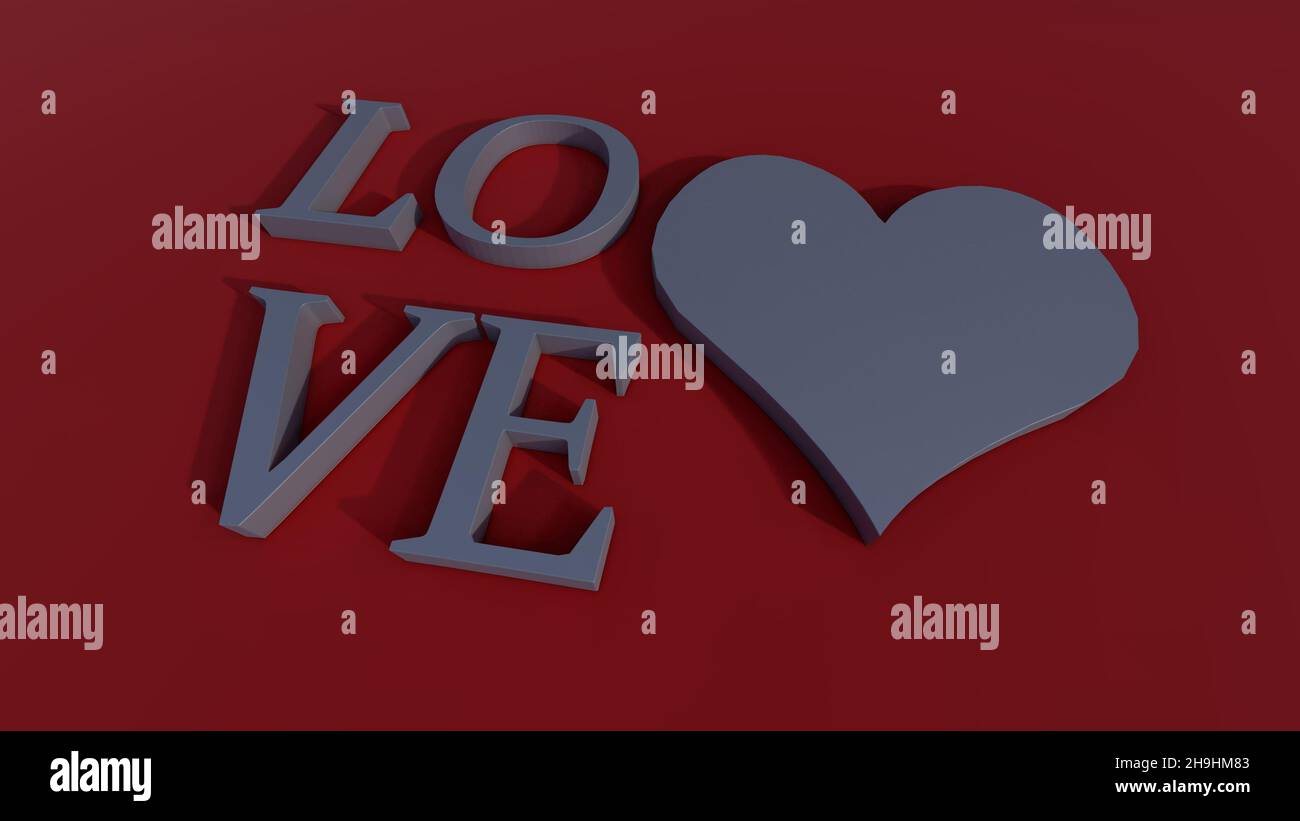 Love sign steel with solid background Stock Photo - Alamy