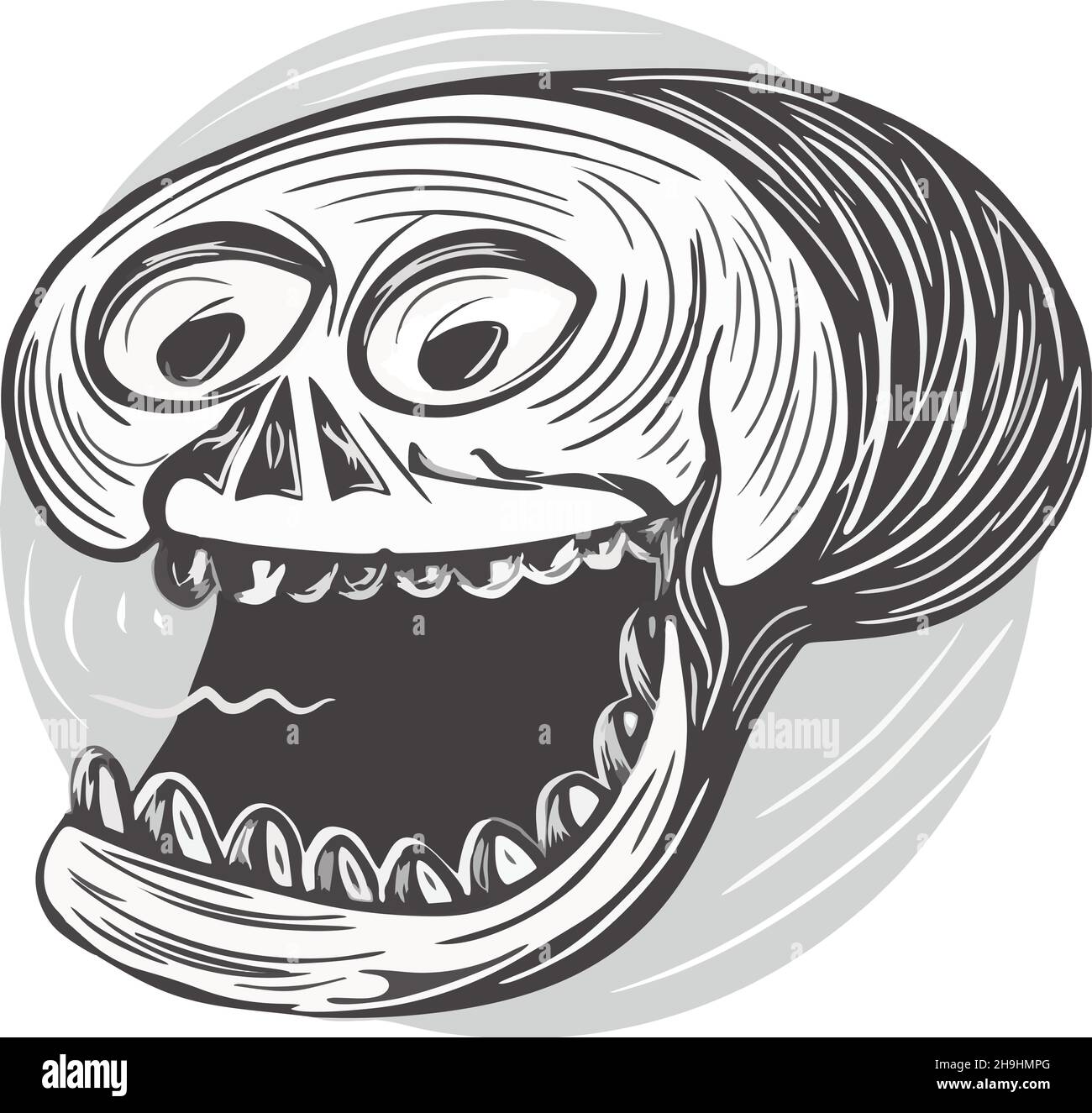 skull scull smile monster stylized. Vector illustration Stock Vector