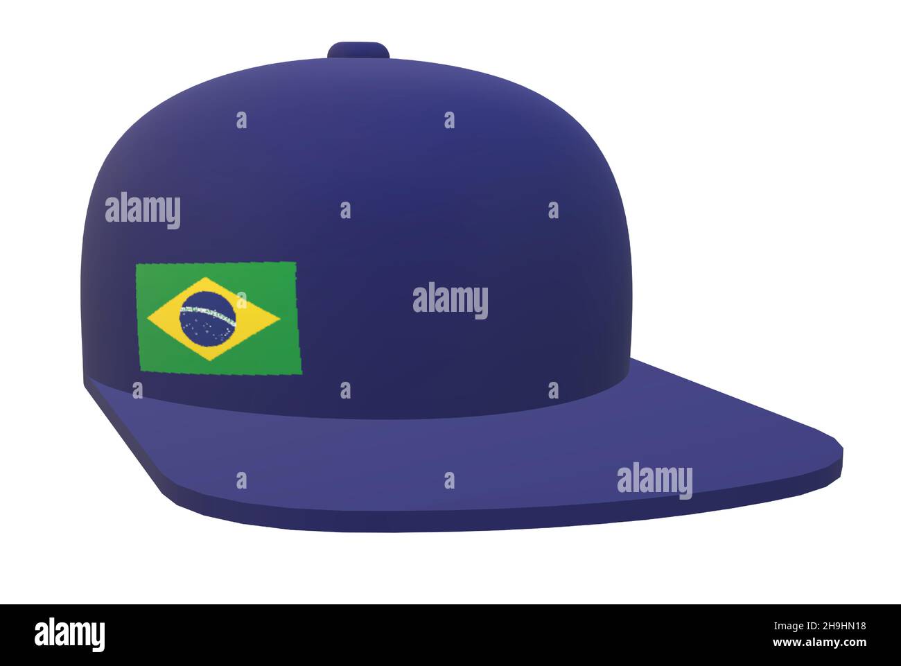 Brazil National Country Flag Baseball Cap Stock Vector