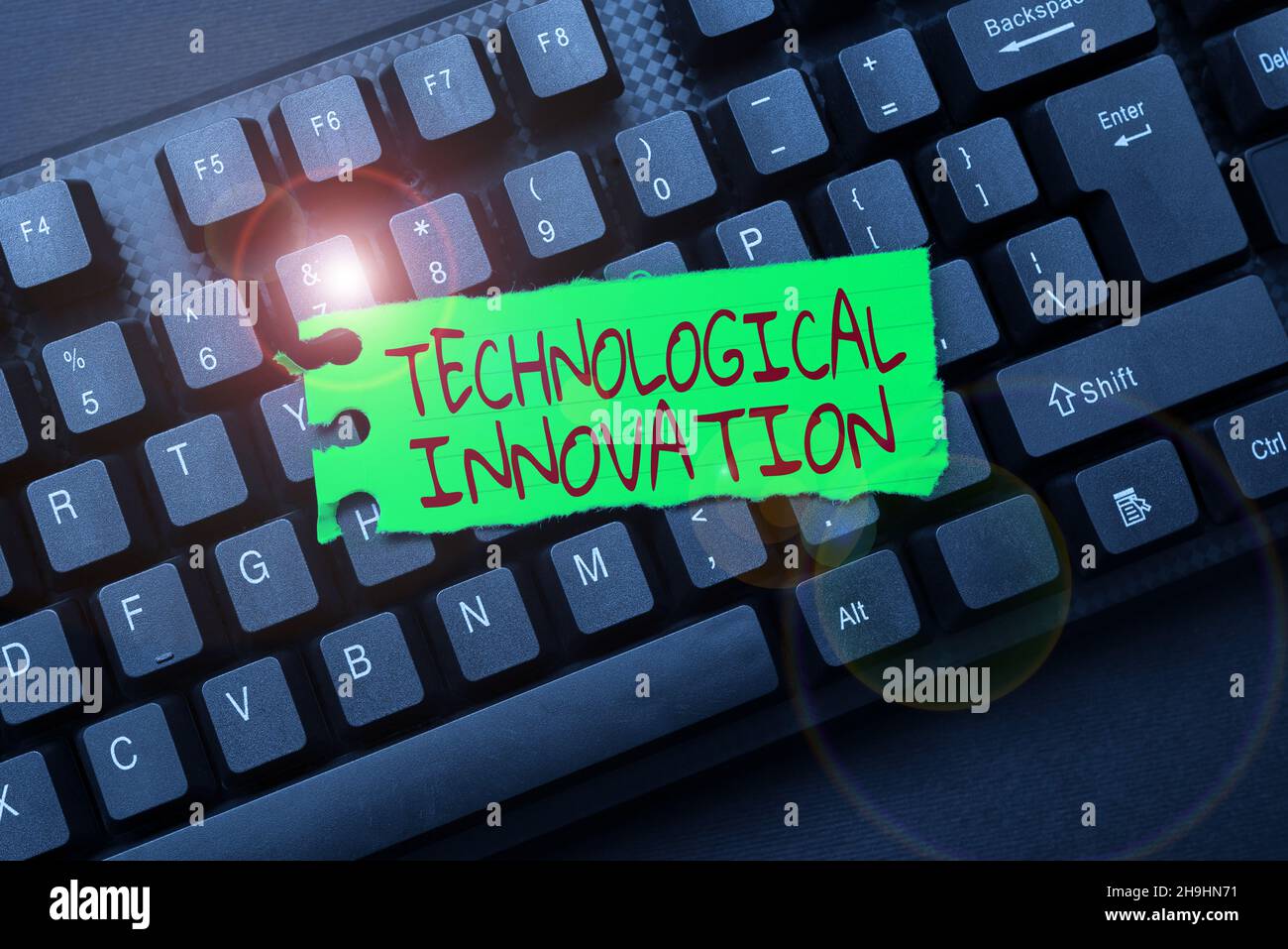 Text showing inspiration Technological Innovation. Concept meaning New Invention from technical Knowledge of Product Creating Computer Programming Stock Photo