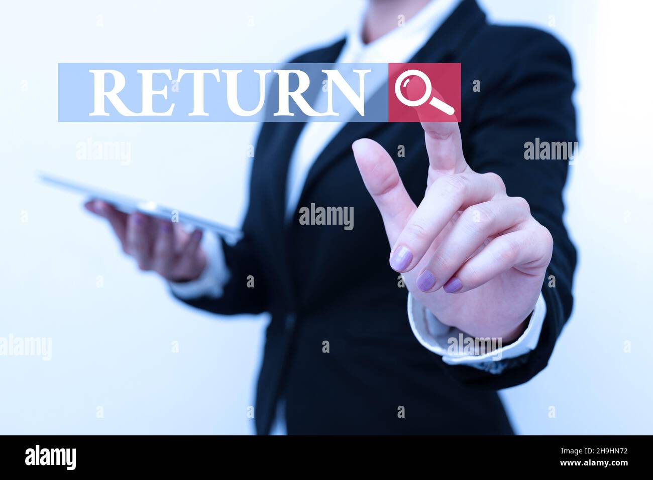 Text caption presenting Return. Business showcase come or go back to a place or person Give money you took before Presenting New Technology Ideas Stock Photo