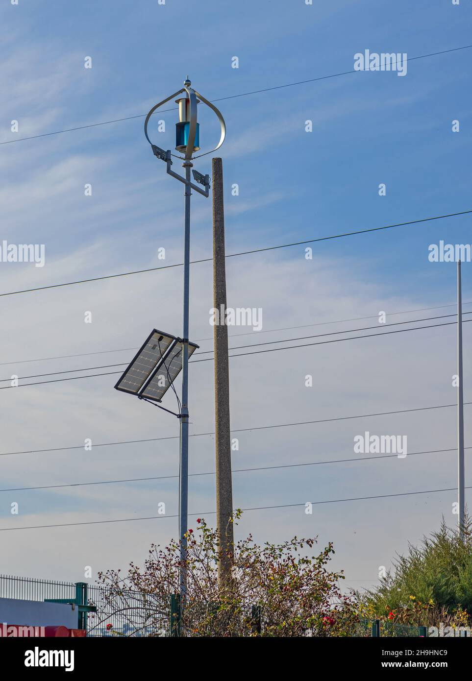 Vertical Axis Wind Turbine With Solar Panels Renewable Energy ...