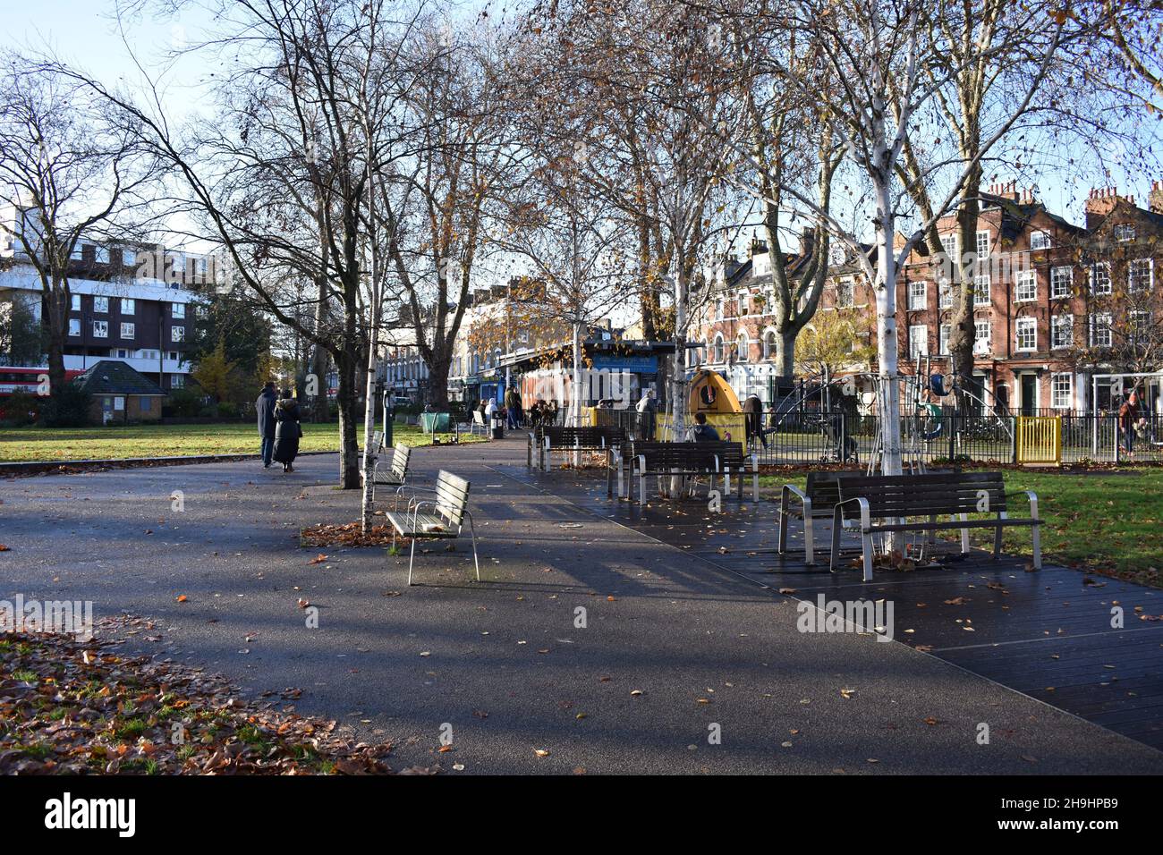 Newington Green in winter, North London Stock Photo