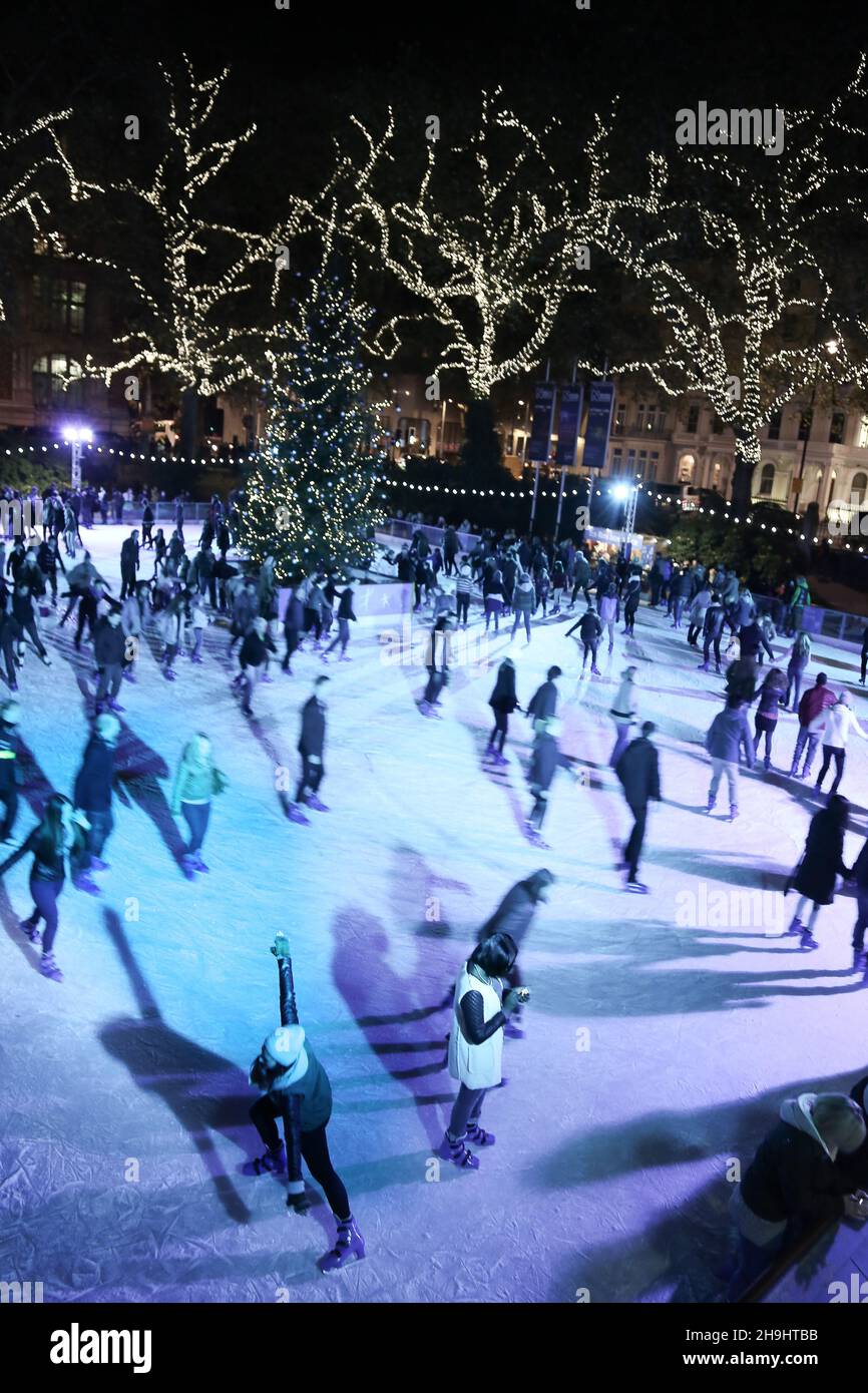 A general view of the Ice Skating rink at the Natural History Museum in London Stock Photo