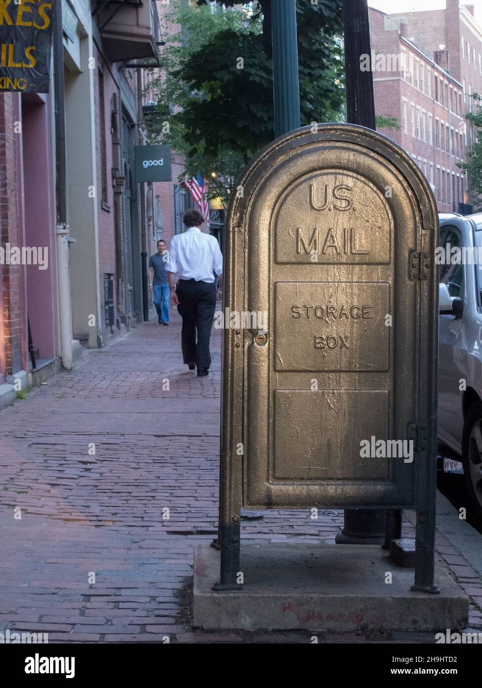 US Mail storage box on Charles Street in Boston Massachusetts Stock