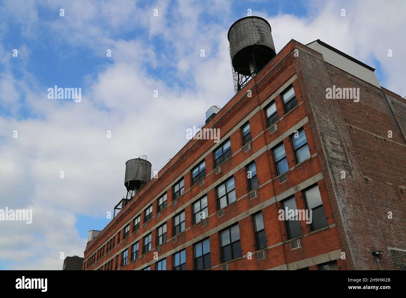 New York's famous water towers on top of converted warehouses in the ...