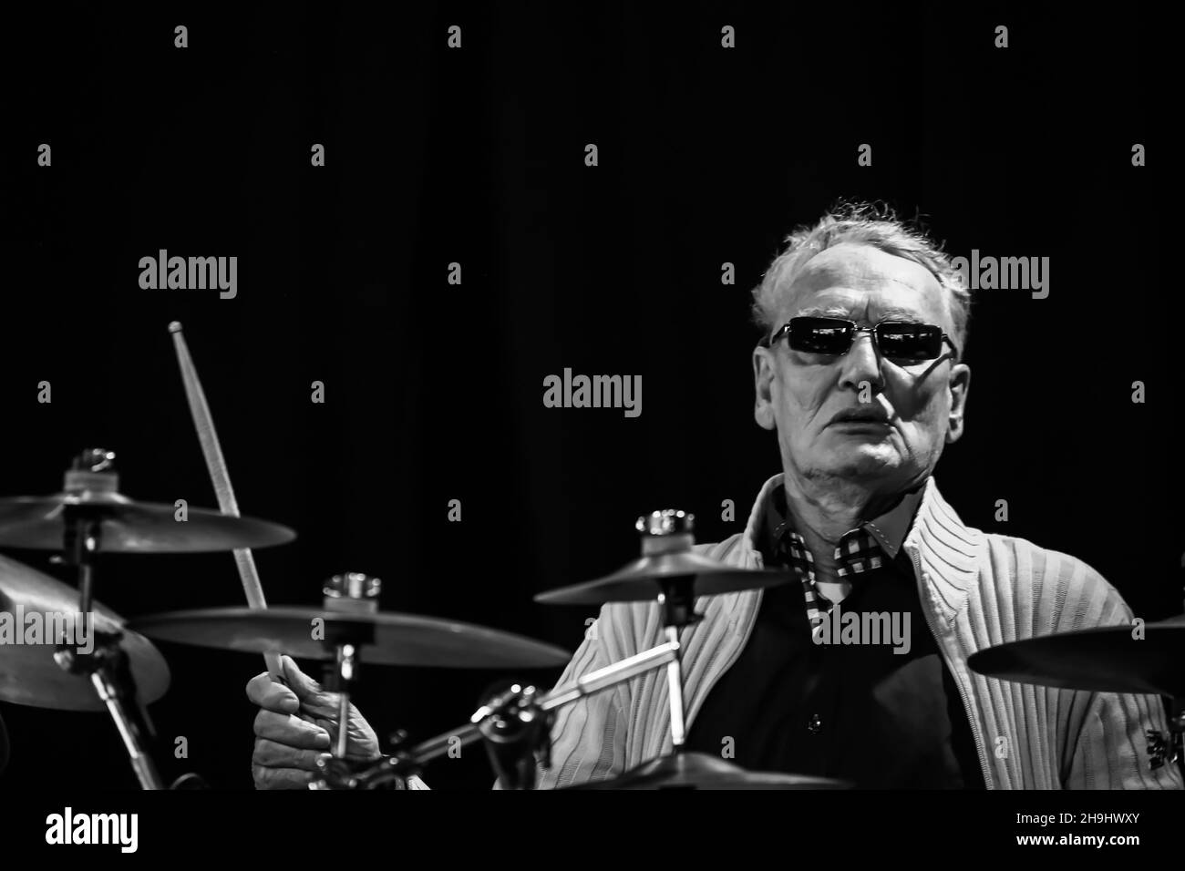Ginger Baker performing live on stage at the Field Day festival in