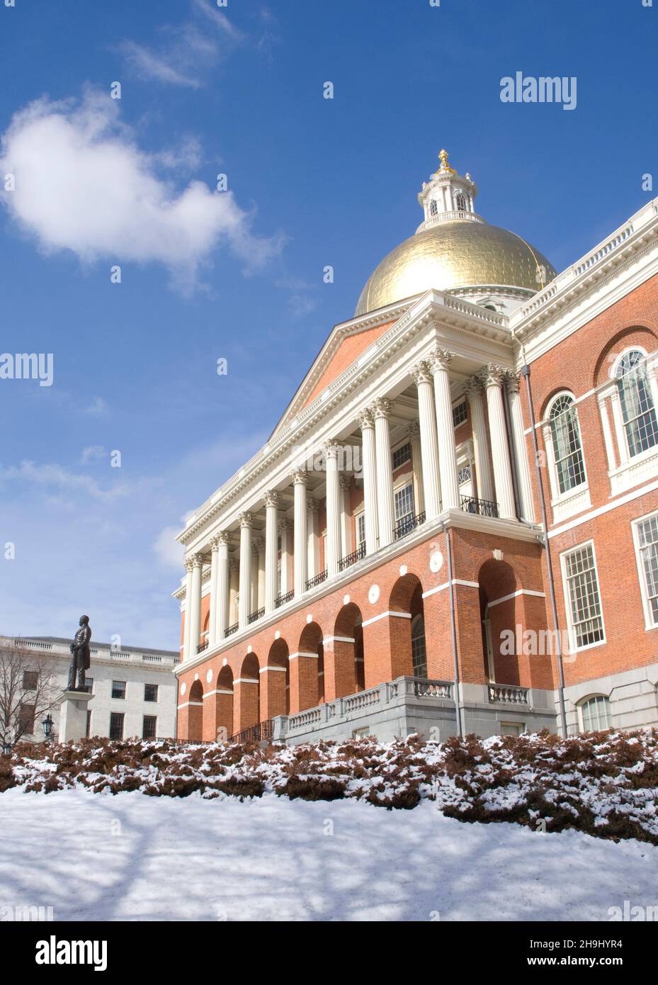 Massachusetts State House on Beacon Hill in Boston Stock Photo