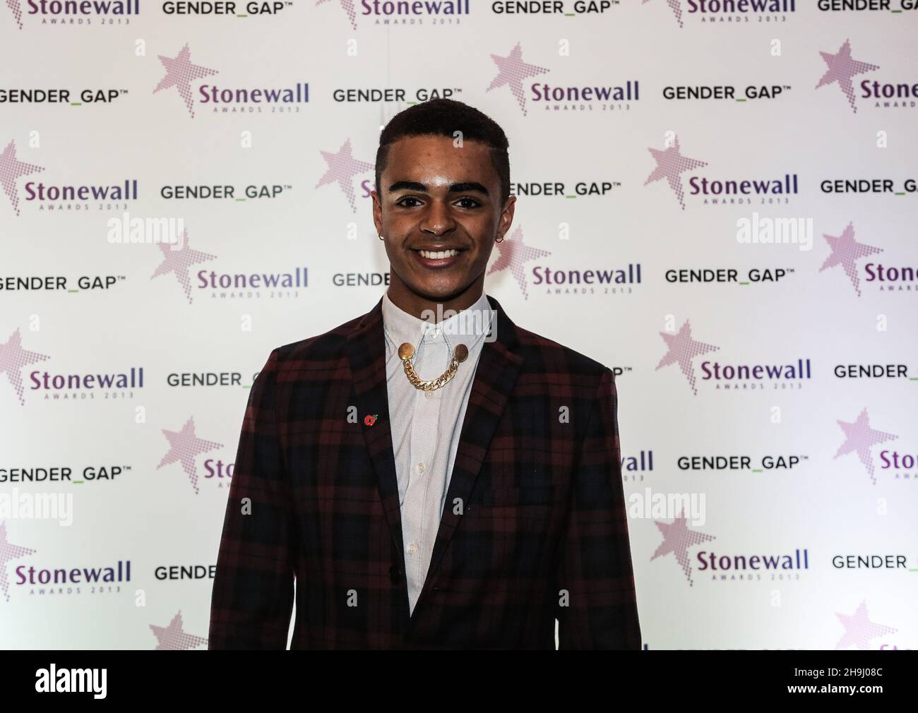 Billy Elliot actor Layton Williams at the 2013 Stonewall Awards ceremony held at the Victoria and Albert Museum in London Stock Photo