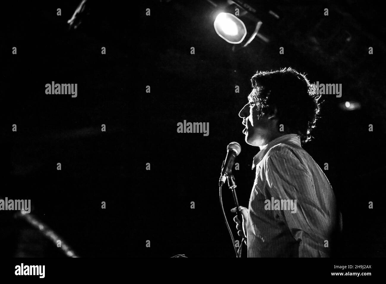 Lias Saudi of Fat White Family performing live on stage at the 2014