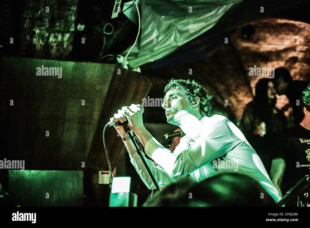Lias Saudi of Fat White Family performing live on stage at the 2014