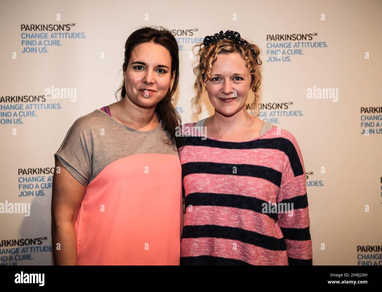 Lorna Watson (right) and Ingrid Oliver (left) before going on stage at Parkinson UK Presents