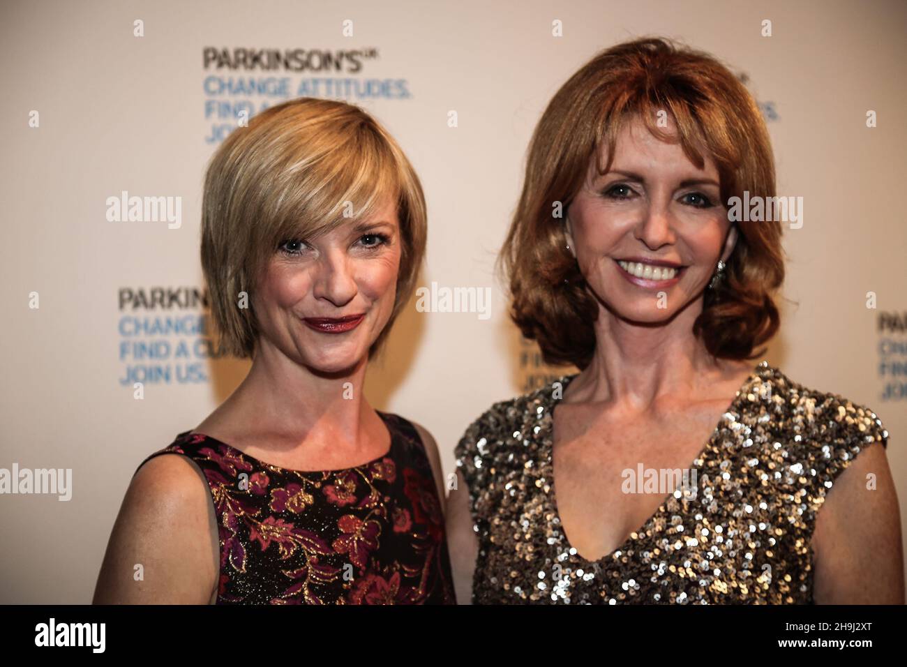 Jane Asher (right) and Jane Horrocks (left) before going on stage at Parkinson UK Presents: Symfunny at the Royal Albert Hall Stock Photo
