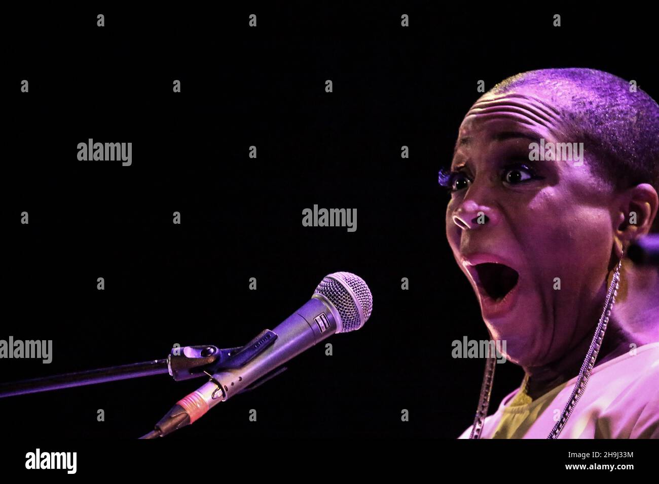 Soul singer Avery Sunshine performing live on stage at the Islington Assembly Hall, London after