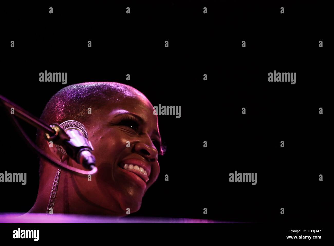 Soul singer Avery Sunshine performing live on stage at the Islington Assembly Hall, London after