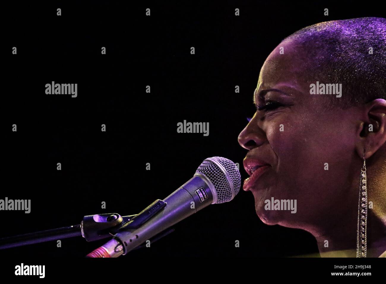 Soul singer Avery Sunshine performing live on stage at the Islington Assembly Hall, London after