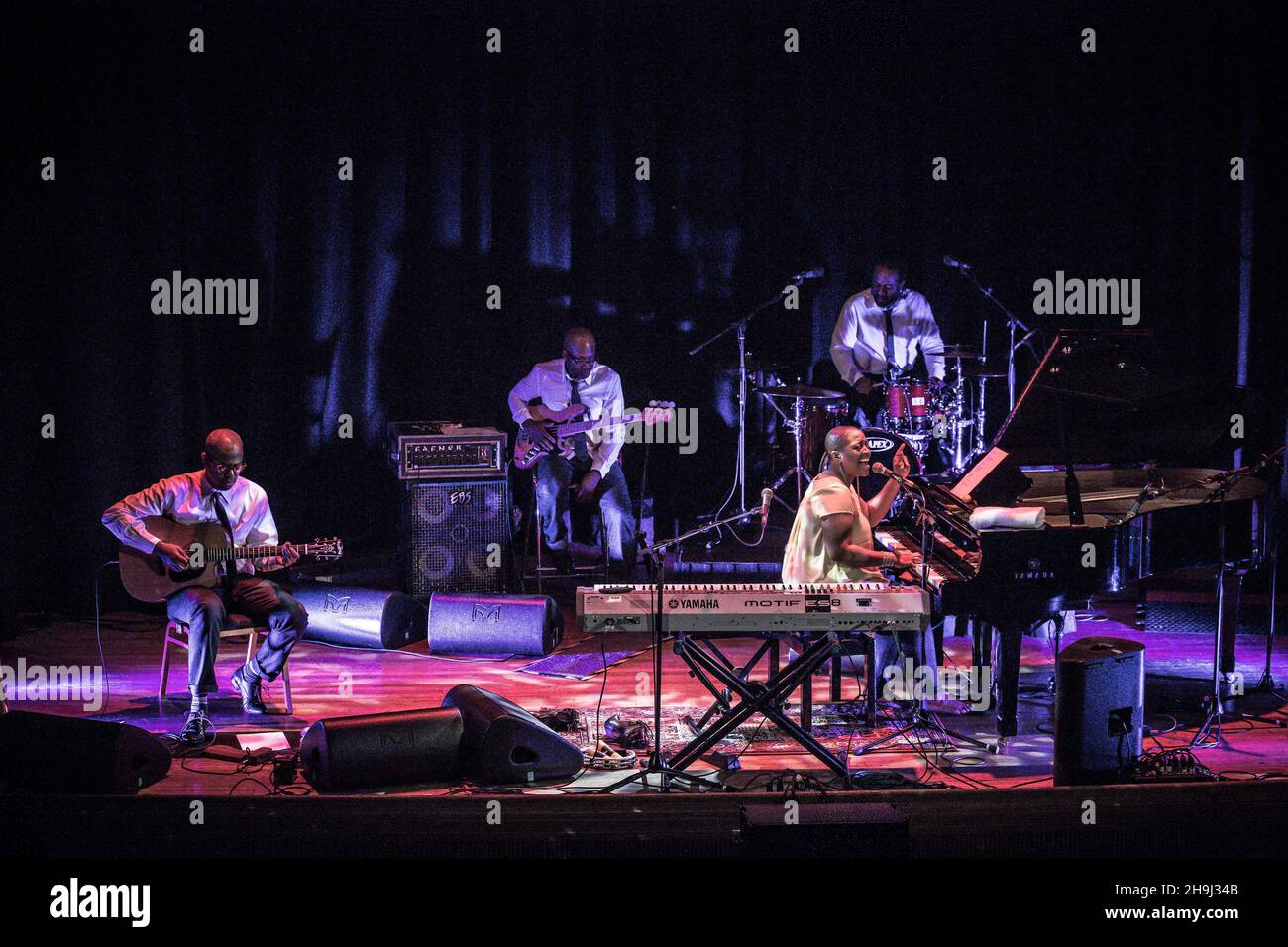 Soul singer Avery Sunshine performing live on stage at the Islington Assembly Hall, London after