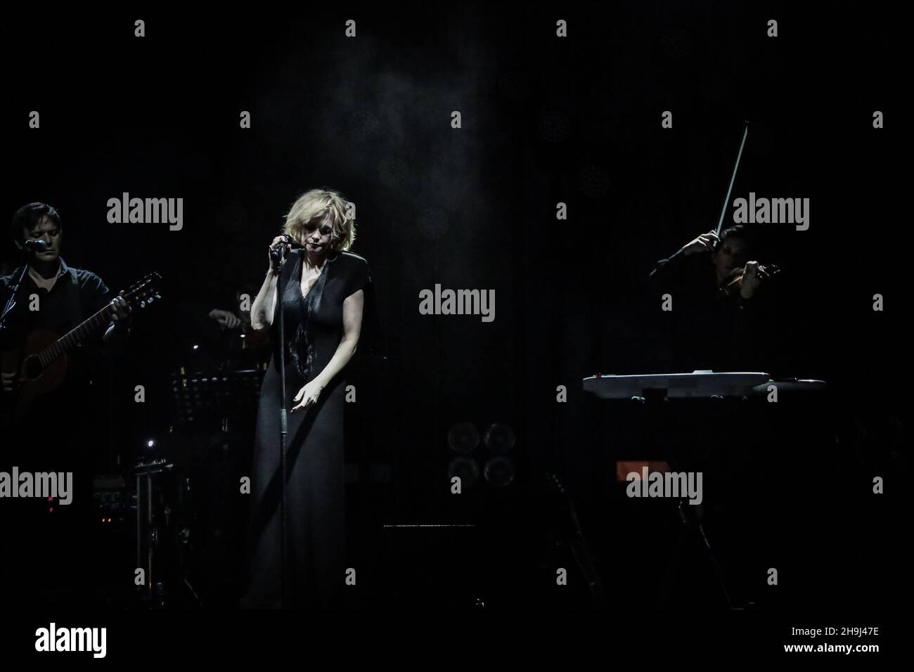 Alison Goldfrapp performing live on stage at the Old Royal Naval College in Greenwich Stock Photo