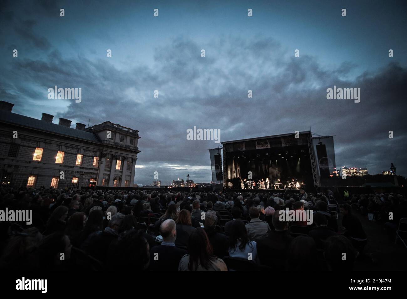 Goldfrapp performing live on stage at the Old Royal Naval College in Greenwich Stock Photo