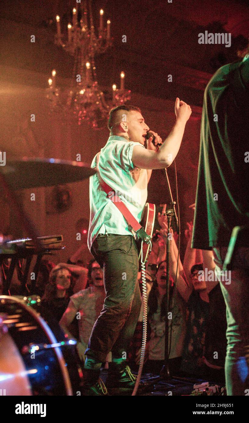 Bleachers performing live on stage at Bush Hall in London Stock Photo