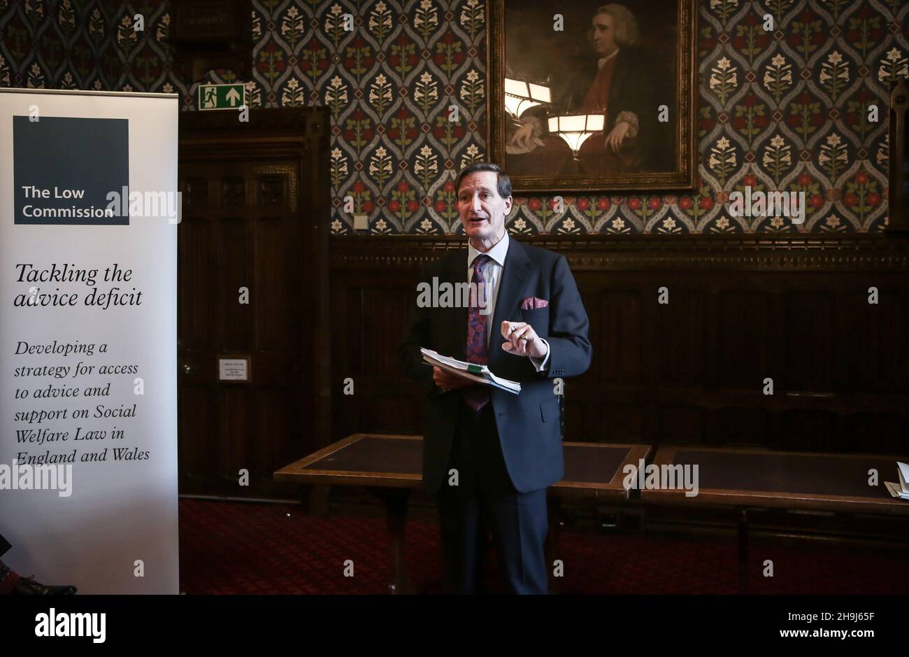 Dominic Grieve QC MP at the launch of the follow-up report by the Low Commission in the Jubilee Room in the Palace of Westminster in London organised by Legal Action Group Stock Photo