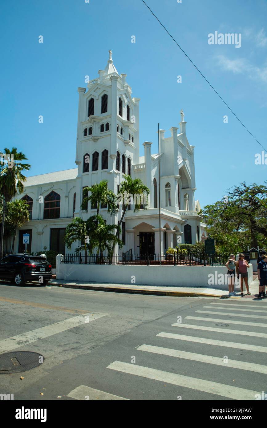 St. Paul's Episcopal Church, at the corner of Duval and Eaton Street, Key West, Florida, USA. Stock Photo