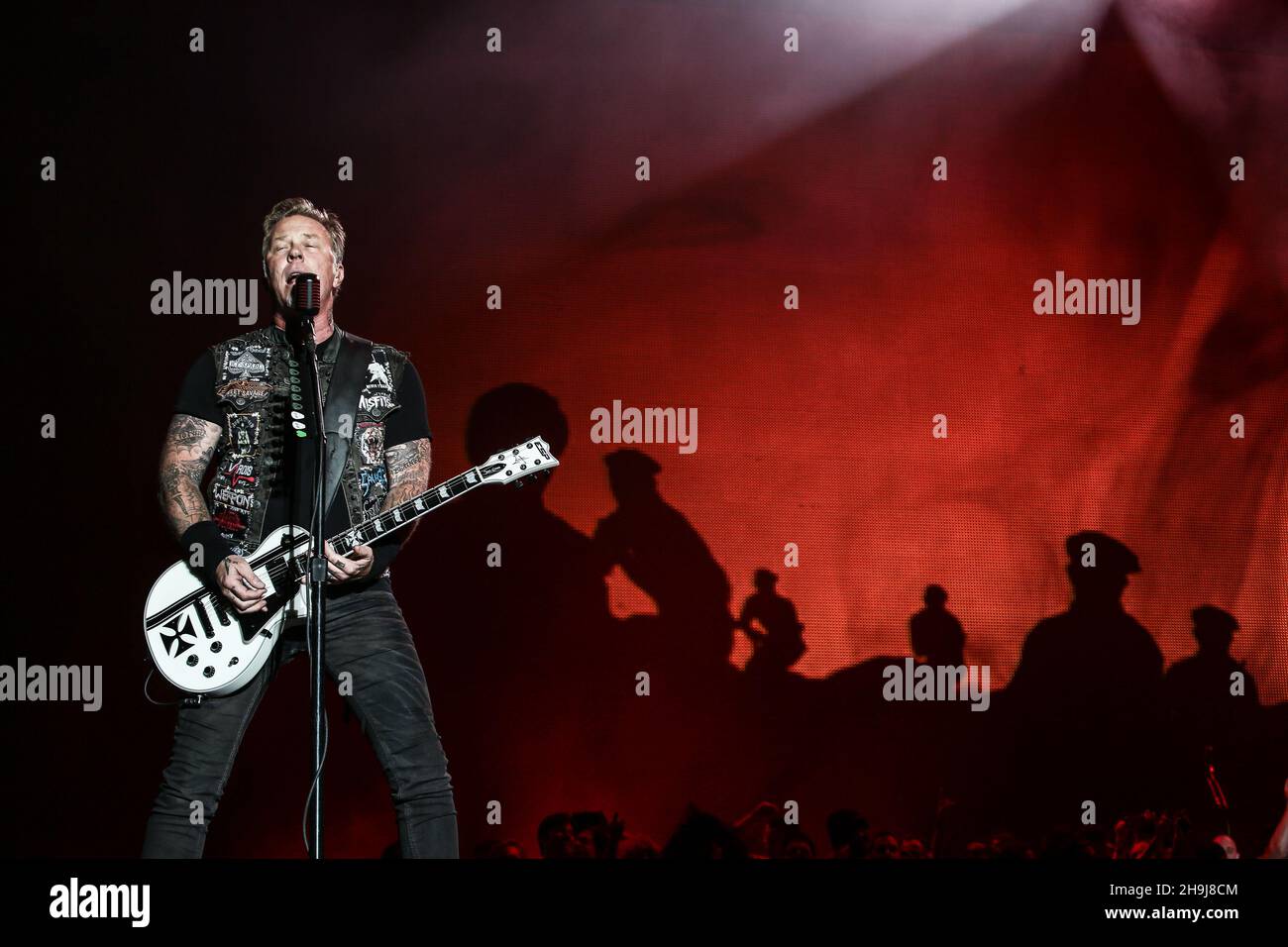 James Hetfield of Metallica headlining the Saturday night at the